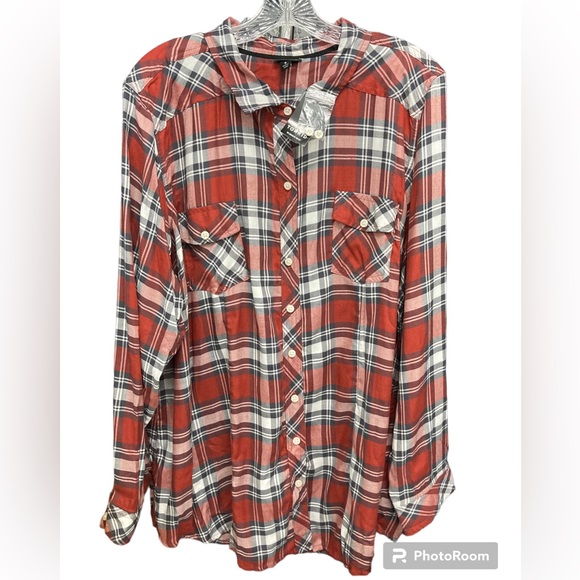 torrid Tops - NWT Torrid Plaid Camp Button Down size 3X